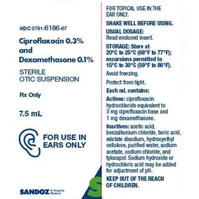 Ciprofloxacin 0.3% and Dexamethasone 0.1% Ear Drops OTIC Suspension