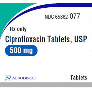 Ciprofloxacin Tablets 500 mg Antibiotic 100 Count by Aurobindo