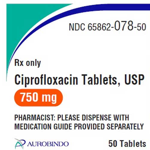 Ciprofloxacin Tablets 750 mg Antibiotic 50 Count