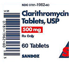Clarithromycin 500 mg Tablets by Sandoz 60 Count