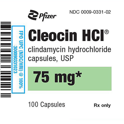 Cleocin Clindamycin hydrochloride 75 mg Capsules by Pfizer