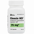 Cleocin Clindamycin hydrochloride 75 mg Capsules by Pfizer 100 Count (RX)