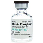 Cleocin Injection 150 mg vial used for treating severe bacterial infections, fast-acting antibiotic for intravenous or IM use.
