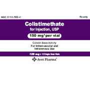 Colistimethate Sodium Injection 150 mg Per Vial 12 pack