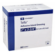 Telfa Adhesive Island Dressing 2x3.75 inch, Sterile 50/Box for secure, non-adherent wound protection.