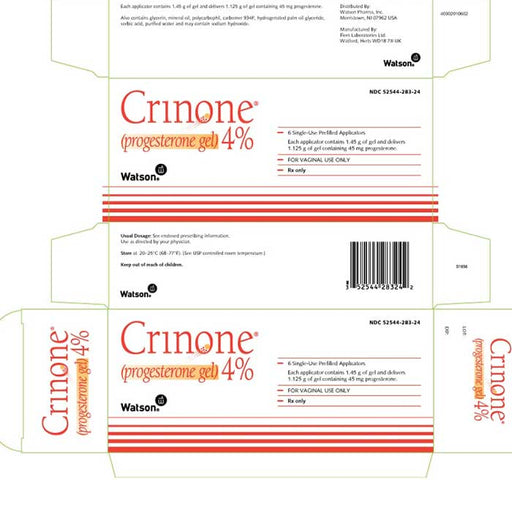 Crinone Progesterone Gel 4% Single Tubes 1.125 gm