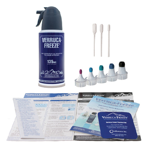 Cryosurgery Verruca Freeze Kit with 5 CryoCones (3, 5, 7, 9, 12 mm) 30 CryoBuds (10 Small, 10 Med, 10 Large)