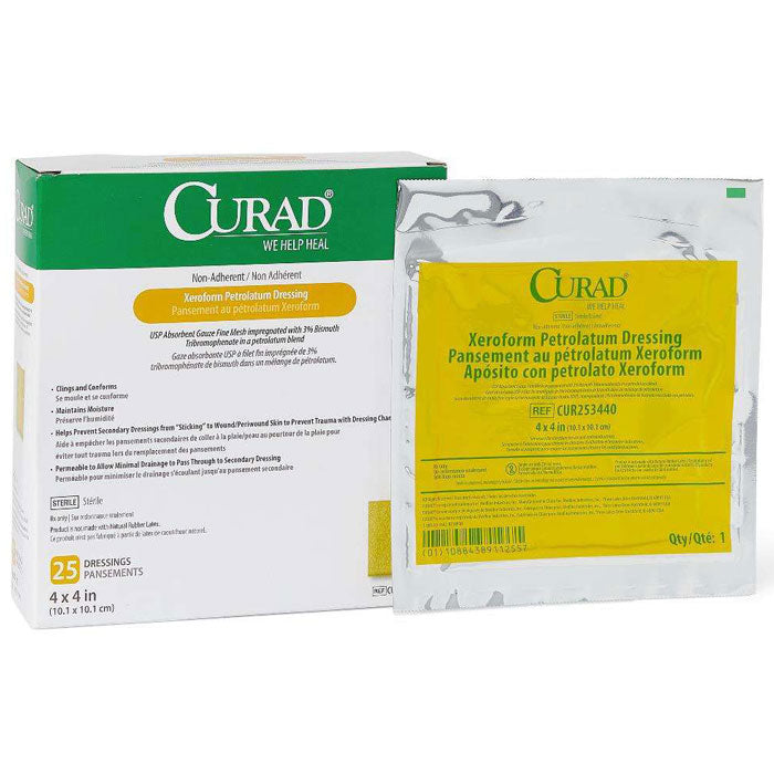yellow wound dressing Xeroform Petrolatum Gauze 4x4