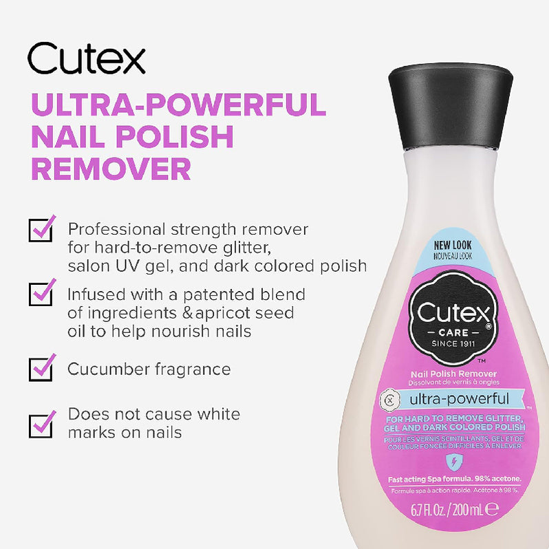 Cutex Gel Nail Polish Remover UltraPowerful & Removes Glitter and Dar