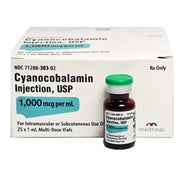 Cyanocobalamin Injection (Vitamin B12 Complex) 1000 mcg Multiple Dose - Energy Boost, Anemia Treatment, Metabolism Support, Nutrient Therapy