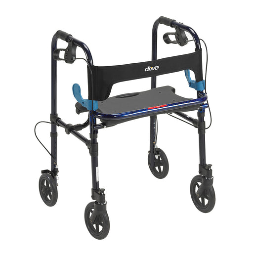 Drive Medical Clever Lite Walker Adult with Seat 8" Casters and Loop Locking Brakes | Buy at Mountainside Medical Equipment 1-888-687-4334