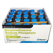 Dexamethasone Sodium Phosphate Injection 120 mg vial for anti-inflammatory and immunosuppressive therapy, aiding in allergy and arthritis management.