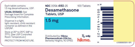 Package Label for Dexamethasone Tablets 1.5mg by Hikma