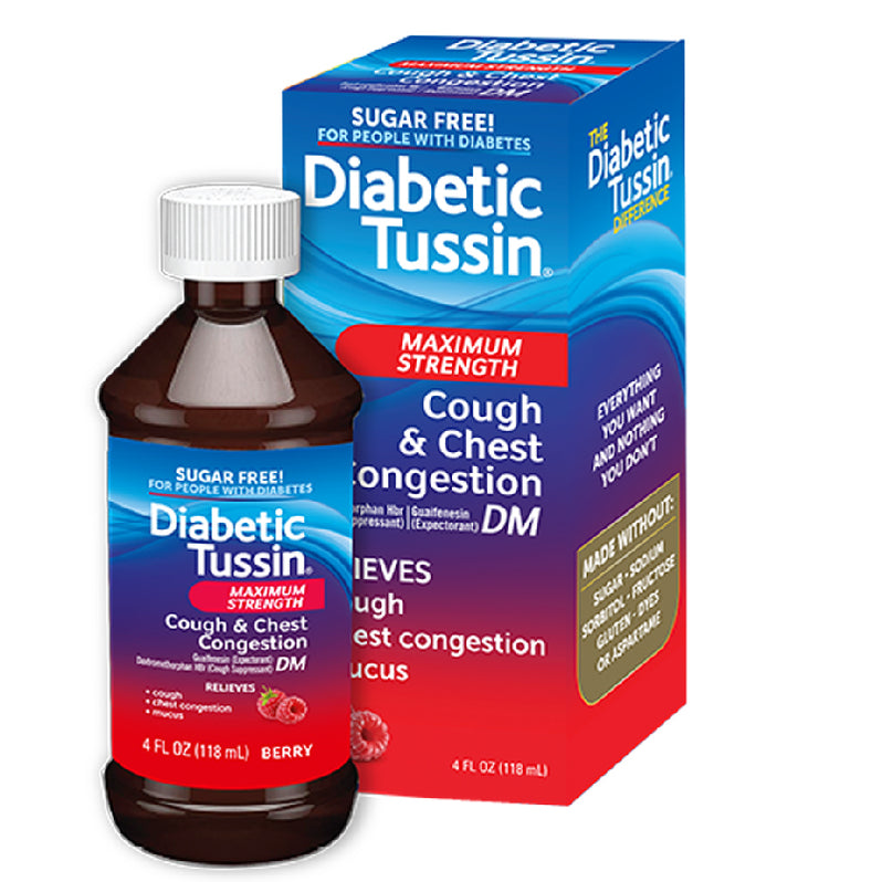 Diabetic Tussin Cough and Chest Congestion Relief Liquid Cough Syrup