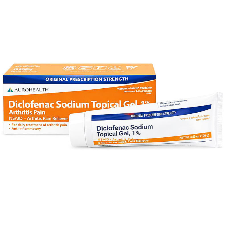 Aurohealth Diclofenac Sodium Topical Gel for arthritis pain relief.
