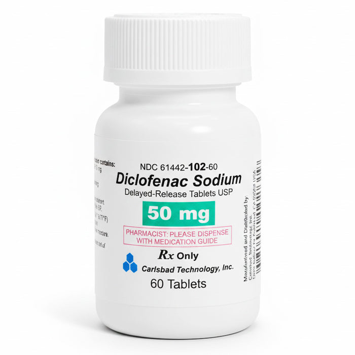 Diclofenac Sodium 50 mg Tablet Carlsbad Technology, NDC: 61442-0102-60