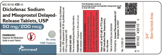 Package Label for Diclofenac Sodium and Misoprostol Tablets: Combines arthritis pain relief, inflammation control, and ulcer prevention.