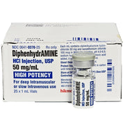 Buy Diphenhydramine Injection 50 mg Vials for fast allergy relief and acute allergic reactions at Mountainside Medical.
