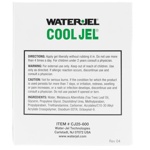 Directions for Water Jel Burn Relief Cool Jel Topical Gel Unit Dose Packets 3.5 gram
