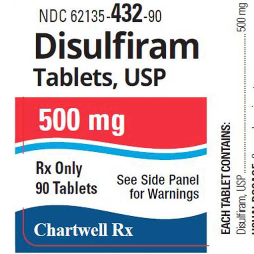 Disulfiram Tablets 500 mg by Chartwell 90 Count