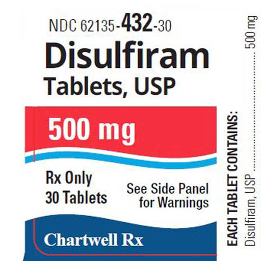 Disulfiram Tablets 500 mg by Chartwell 30 Count (RX)