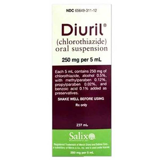 Diuril Chlorothiazide Oral Suspension 250 mL Per 5 mL