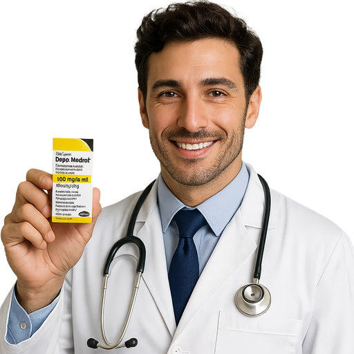 Doctoring holding a Depo-Medrol Injection Methylprednisolone Acetate