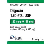 Digoxin Tablets 125 mcg (0.125 mg) by Novitium Pharma, 100 Count (RX) Default Title