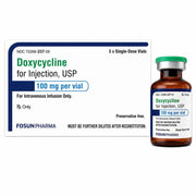 Doxycycline Hyclate 100 mg Injection Single-Dose Vials by Fosun Pharma.