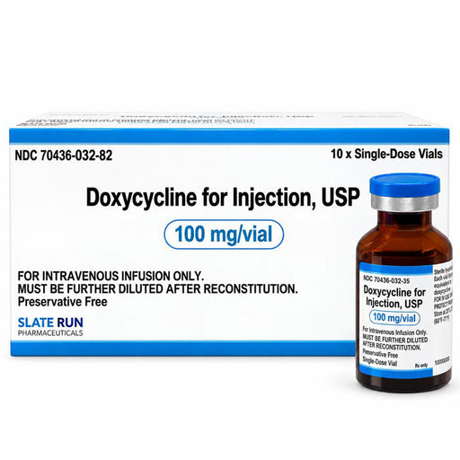 Doxycycline Injection Lyophilized Powder 10 mL by Slate Run Pharma.