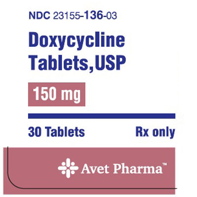 Doxycycline Monohydrate 150 mg Tablets, 30 Count
