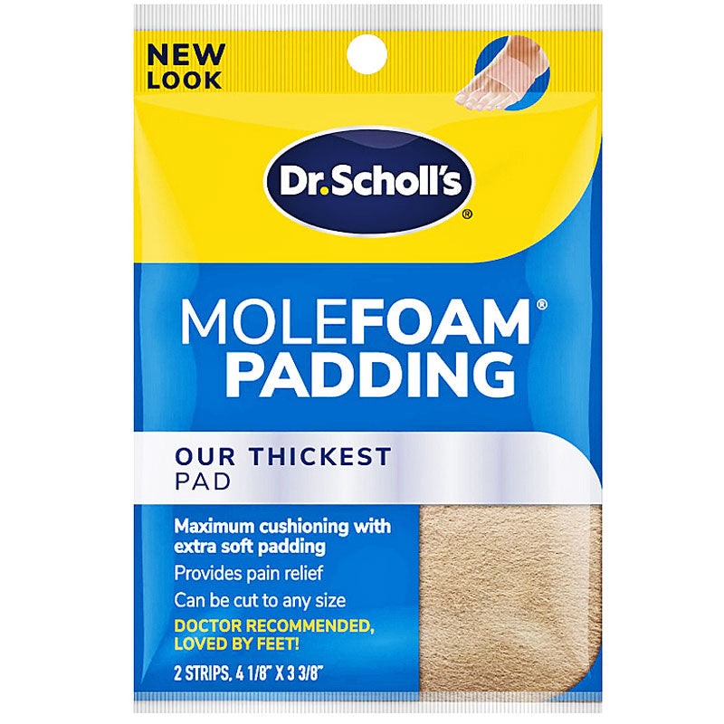 Dr Scholl's Molefoam Padding Strips for Maximum Cushion with Extra Soft Padding, 2 Pack