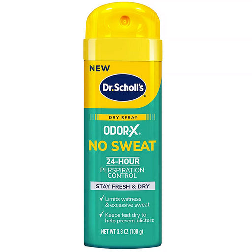 Dr. Scholl's Odor X No Sweat Dry Foot Spray 24 Hour Perspiration Control 3.8oz