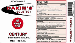 Drug Facts Panel for Dakins Solution 0.25% Antimicrobial Wound Cleanser 