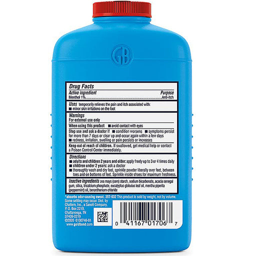 Drug Facts Panel for Gold Bond Medicated Foot Powder