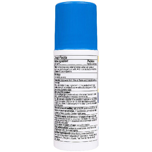 Back label for Zims Max Freeze Pro Pain Relief Roll-on