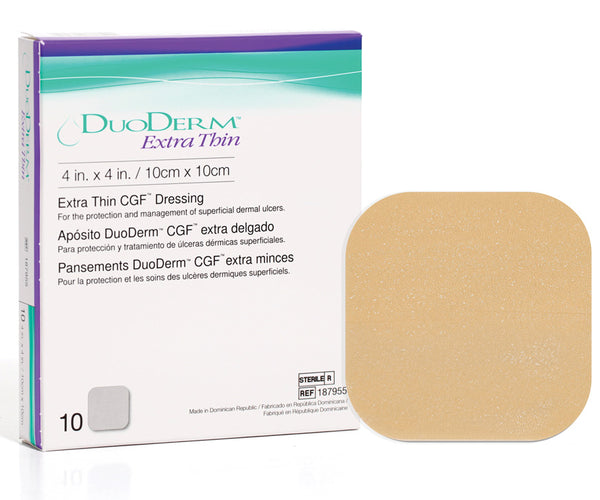Duoderm Extra Thin Dressing 4 x4 Hydrocolloid Dressings 10/box by Convatec