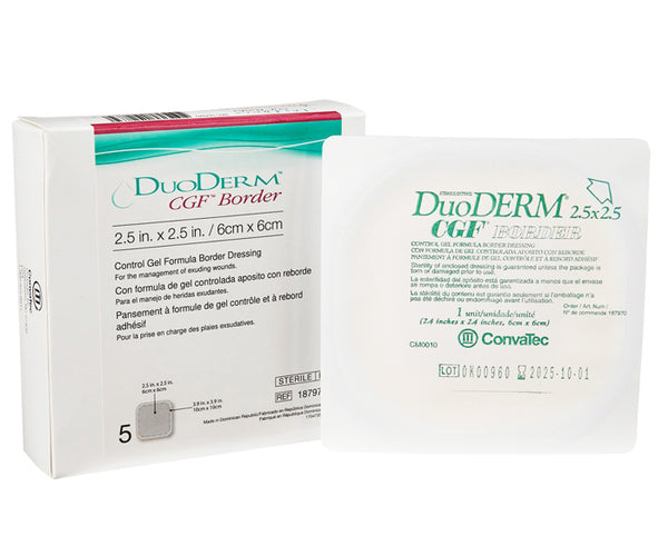 Duoderm Hydrocolloid Dressing with Adhesive CGF Border 2.5