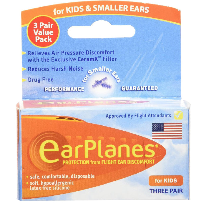 EarPlanes Childrens Ear Plugs for Air Travel, 3 Pair — Mountainside