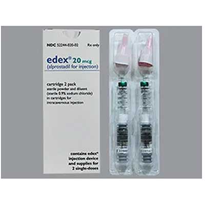 Edex 20 Alprostadil for injection Kit 20 Micrograms, 2 Cartridges by Endo Laboratories
