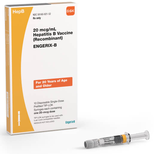 Engeric Syringe Engerix B Hepatitis B Vaccine Syringe for Infants, Babies & Adults ...