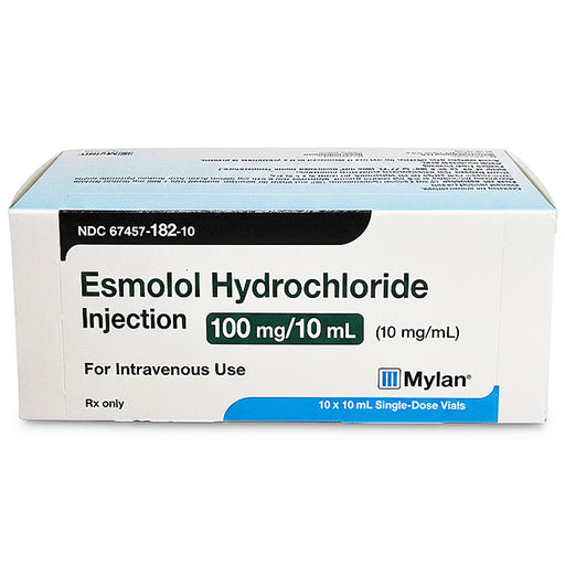 Esmolol Hydrochloride Injection 100mg/10mL Single-Dose Vials 10 mL x 10/Box Mylan 