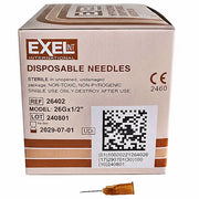 Exel 26402 26 gauge x 1-2 inch Needles