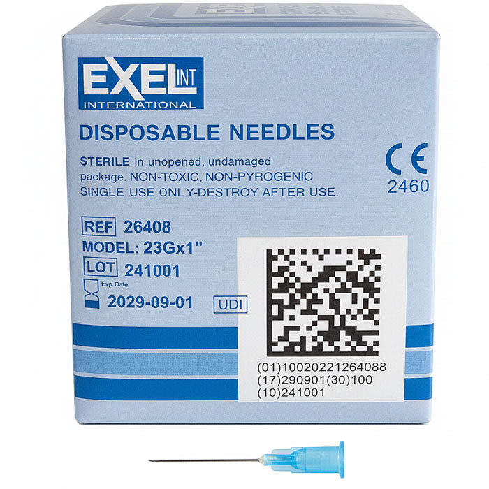 Exel 26408 23 gauge x 1 inch Needles 100 box