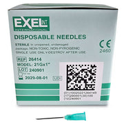 Exel 26414 21 gauge x 1 inch Needles