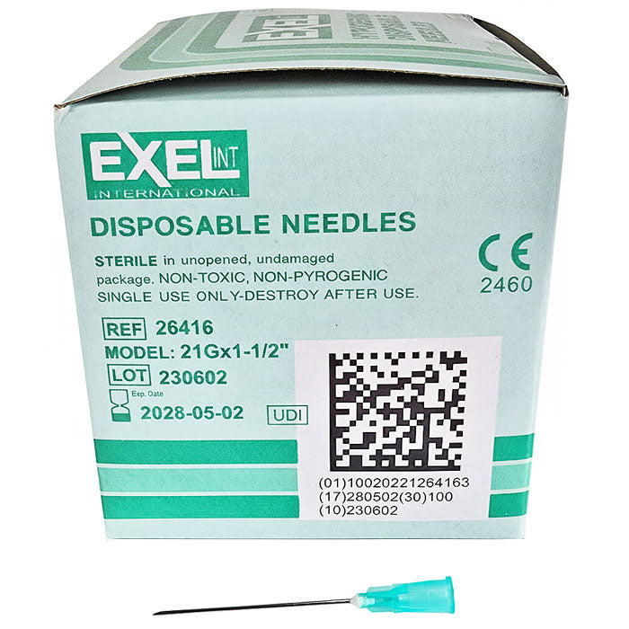 Exel 26416 21 gauge x 1 1-2 inch Needles