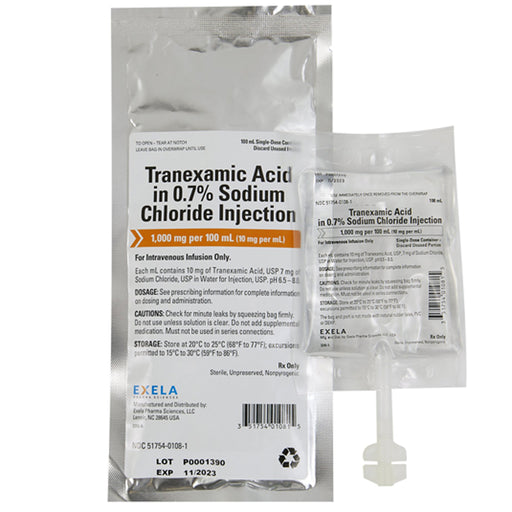 Blood Loss Stopper, | Exela Tranexamic Acid (TXA) in Sodium Chloride 0.7% IV Bags 1,000 mg/100 mL 10/Case
