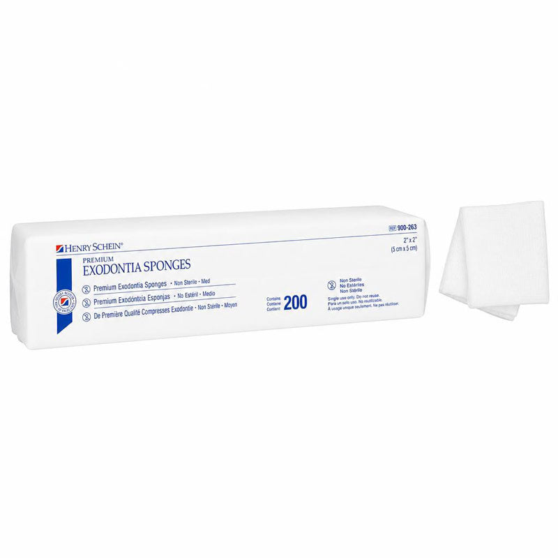 Exodontia Sponges, Cotton-Filled Gauze Pads 2" x 2.