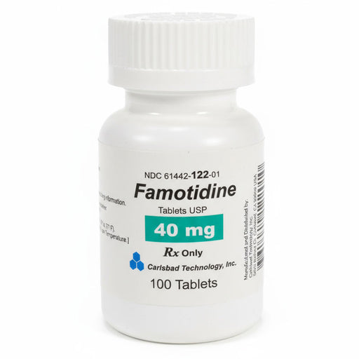 Famotidine 40 mg Acid Reducing Tablets 100 Count Carlsbad Technology