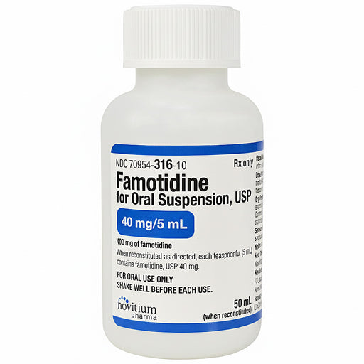 Famotidine For Oral Suspension Liquid 40 mg/5 ml Dose 50 mL by ANI Pharmaceuticals